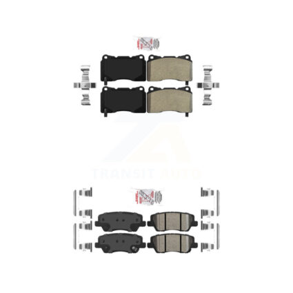 Front Semi-Metallic Rear Ceramic Disc Brake Pads Kit For Cadillac ATS CTS KNF-100484