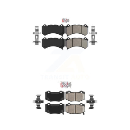 Front Semi-Metallic Rear Ceramic Disc Brake Pads Kit For Chevrolet Corvette Cadillac ATS KNF-100572