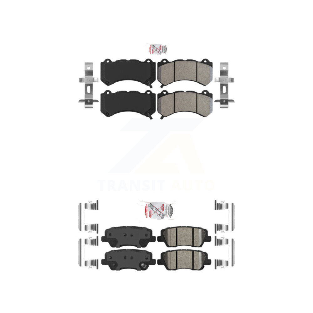 Front Semi-Metallic Rear Ceramic Disc Brake Pads Kit For Cadillac CTS KNF-100574