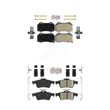 Front Semi-Metallic Rear Ceramic Disc Brake Pads Kit For 2008-2010 Chevrolet Cobalt SS KNF-100641