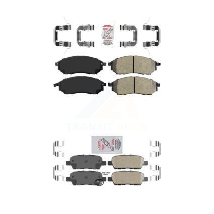 Front Semi-Metallic Rear Ceramic Disc Brake Pads Kit For INFINITI Nissan Murano G37 G35 KNF-100707