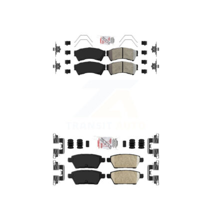 Front Semi-Metallic Rear Ceramic Disc Brake Pads Kit For Ford Fusion Mazda 6 Lincoln MKZ KNF-100846