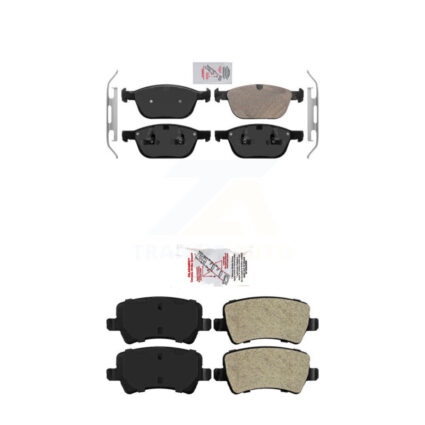 Front Ceramic Rear Semi-Metallic Disc Brake Pads Kit For 2010-2015 Volvo XC60 KNF-100861