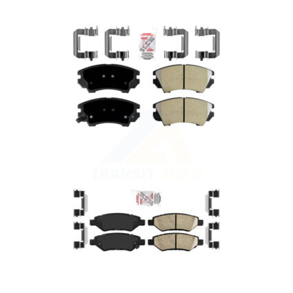 Front Semi-Metallic Rear Ceramic Disc Brake Pads Kit For 2010-2015 Chevrolet Camaro LT LS KNF-100891