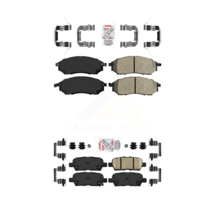 Front Semi-Metallic Rear Ceramic Disc Brake Pads Kit For INFINITI EX35 QX50 QX70 G25 370Z KNF-100915