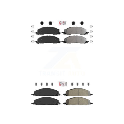 Front Rear Semi-Metallic Disc Brake Pads Kit For Ram 3500 2500 1500 Dodge KNF-100949