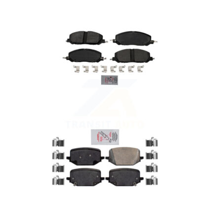 Front Semi-Metallic Rear Ceramic Disc Brake Pads Kit For Lincoln Aviator Ford Police KNF-100960