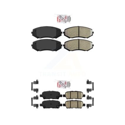 Front Semi-Metallic Rear Ceramic Disc Brake Pads Kit For 2009-2013 Suzuki Grand Vitara KNF-100976