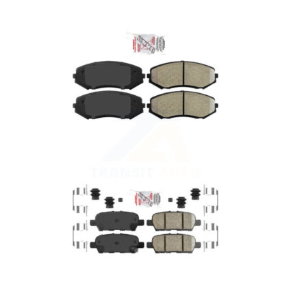 Front Semi-Metallic Rear Ceramic Disc Brake Pads Kit For 2009-2013 Suzuki Grand Vitara KNF-100977