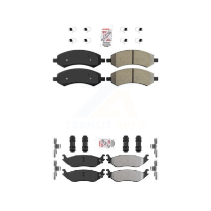 Front Rear Semi-Metallic Disc Brake Pads Kit For Ram 1500 Classic Dodge Chrysler Aspen KNF-100999