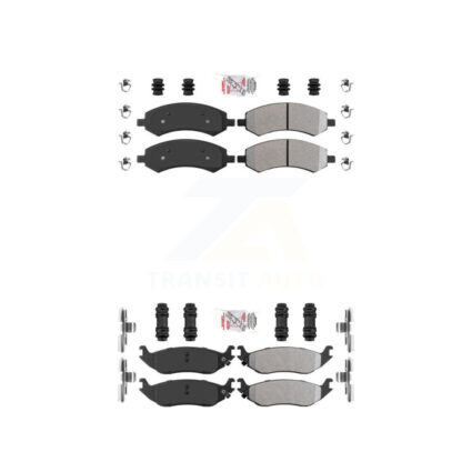 Front Rear Semi-Metallic Disc Brake Pads Kit For Ram 1500 Classic Dodge Chrysler Aspen KNF-101003