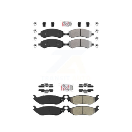 Front Rear Semi-Metallic Disc Brake Pads Kit For Ram 1500 Classic Dodge Chrysler Aspen KNF-101004