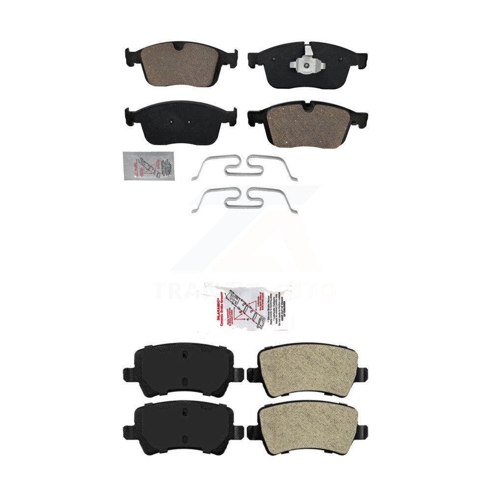 Front Ceramic Rear Semi-Metallic Disc Brake Pads Kit For 2016-2017 Volvo XC60 KNF-101033