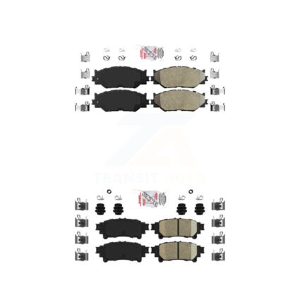 Front Semi-Metallic Rear Ceramic Disc Brake Pads Kit For Lexus IS250 With F Sport Package KNF-101058