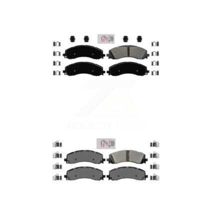 Front Rear Semi-Metallic Disc Brake Pads Kit For Ram 2500 3500 KNF-101077