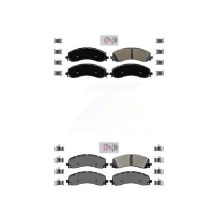 Front Rear Semi-Metallic Disc Brake Pads Kit For Ram 2500 3500 KNF-101081
