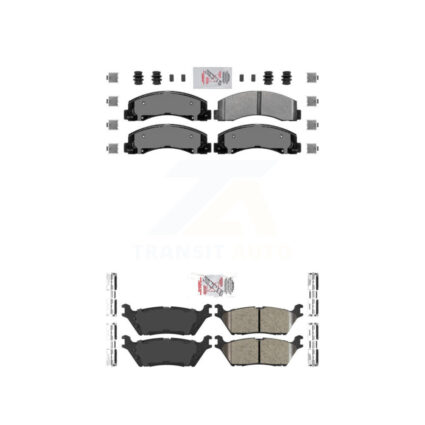 Front Semi-Metallic Rear Ceramic Disc Brake Pads Kit For Ford F-150 Expedition Lincoln KNF-101167