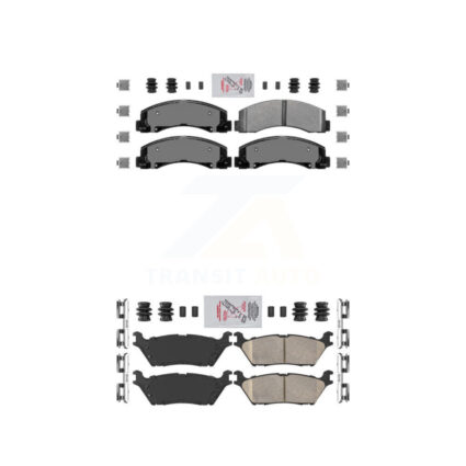 Front Semi-Metallic Rear Ceramic Disc Brake Pads Kit For Ford F-150 Expedition Lincoln KNF-101168