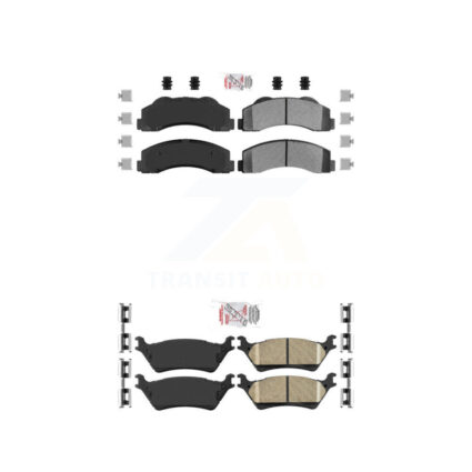 Front Semi-Metallic Rear Ceramic Disc Brake Pads Kit For Ford F-150 KNF-101172