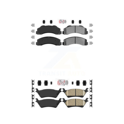Front Semi-Metallic Rear Ceramic Disc Brake Pads Kit For Ford F-150 KNF-101173