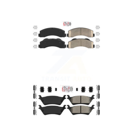 Front Ceramic Rear Semi-Metallic Disc Brake Pads Kit For Ford F-150 KNF-101174
