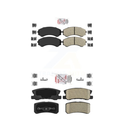 Front Semi-Metallic Rear Ceramic Disc Brake Pads Kit For Mitsubishi Endeavor Montero KNF-101203