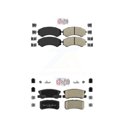 Front Semi-Metallic Rear Ceramic Disc Brake Pads Kit For Mitsubishi Endeavor Montero KNF-101204