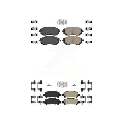 Front Ceramic Rear Semi-Metallic Disc Brake Pads Kit For Subaru Impreza Outback Legacy KNF-101243