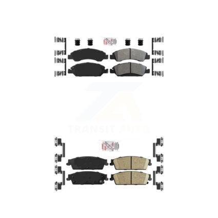 Front Semi-Metallic Rear Ceramic Disc Brake Pads Kit For Chevrolet GMC Sierra 1500 Tahoe KNF-101254