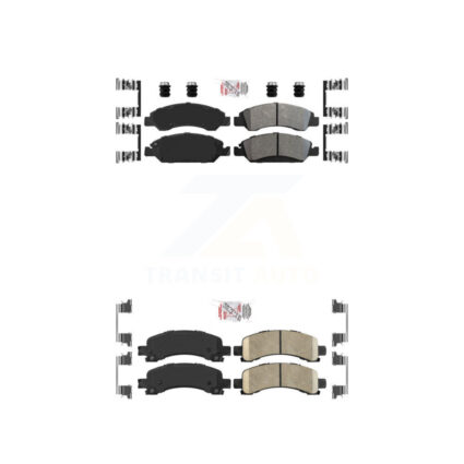 Front Semi-Metallic Rear Ceramic Disc Brake Pads Kit For Chevrolet Express 1500 GMC KNF-101260
