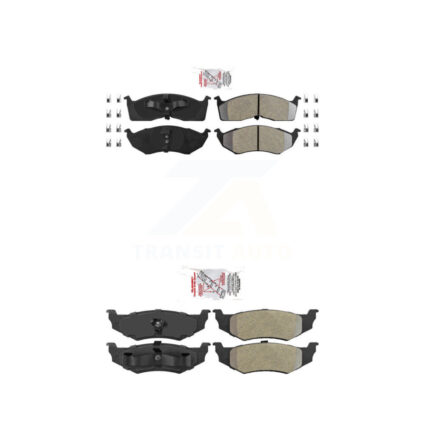 Front Rear Semi-Metallic Disc Brake Pads Kit For Neon Chrysler Dodge Plymouth KNF-101277