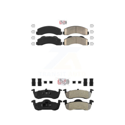 Front Ceramic Rear Semi-Metallic Disc Brake Pads Kit For Ford Expedition Lincoln KNF-101367