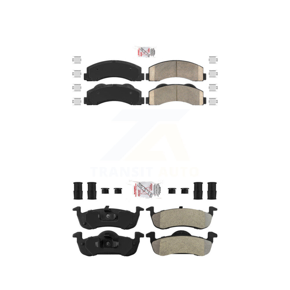 Front Ceramic Rear Semi-Metallic Disc Brake Pads Kit For Ford Expedition Lincoln KNF-101367