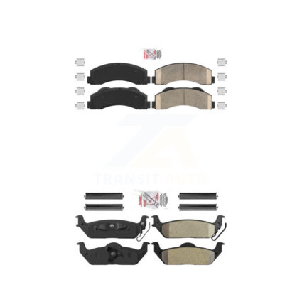 Front Ceramic Rear Semi-Metallic Disc Brake Pads Kit For 2010-2011 Ford F-150 KNF-101369