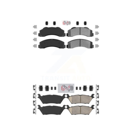 Front Semi-Metallic Rear Ceramic Disc Brake Pads Kit For Ford F-150 KNF-101371
