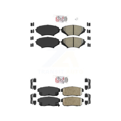 Front Semi-Metallic Rear Ceramic Disc Brake Pads Kit For 04-11 Mazda RX-8 Soft Suspension KNF-101374