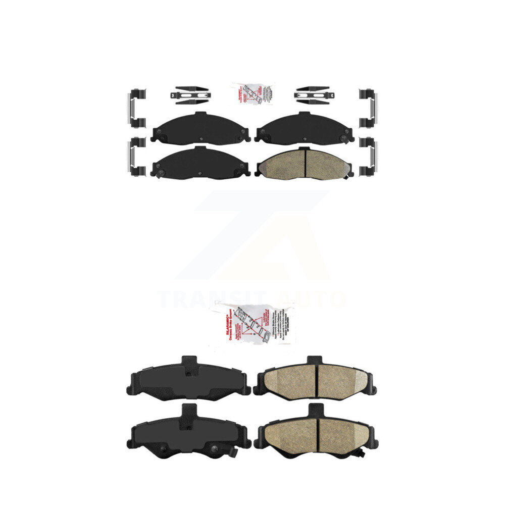 Front Semi-Metallic Rear Ceramic Disc Brake Pads Kit For Pontiac Firebird Chevrolet II KNF-101375