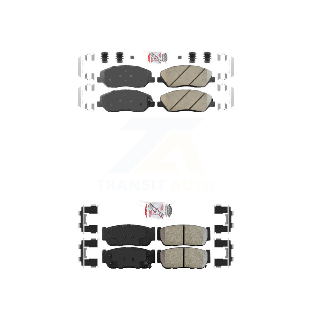 Front Ceramic Rear Semi-Metallic Disc Brake Pads Kit For Hyundai Entourage Kia Sedona KNF-101394