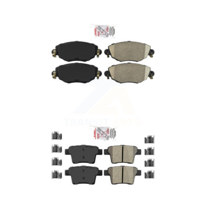 Front Ceramic Rear Semi-Metallic Disc Brake Pads Kit For 2006-2008 Jaguar X-Type KNF-101401