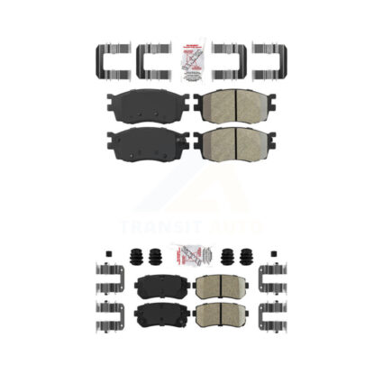 Front Semi-Metallic Rear Ceramic Disc Brake Pads Kit For Hyundai Accent Kia Rio Rio5 KNF-101402
