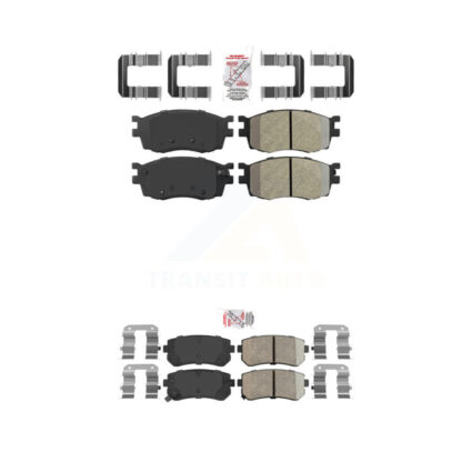 Front Semi-Metallic Rear Ceramic Disc Brake Pads Kit For Hyundai Accent Kia Rio Rio5 KNF-101403