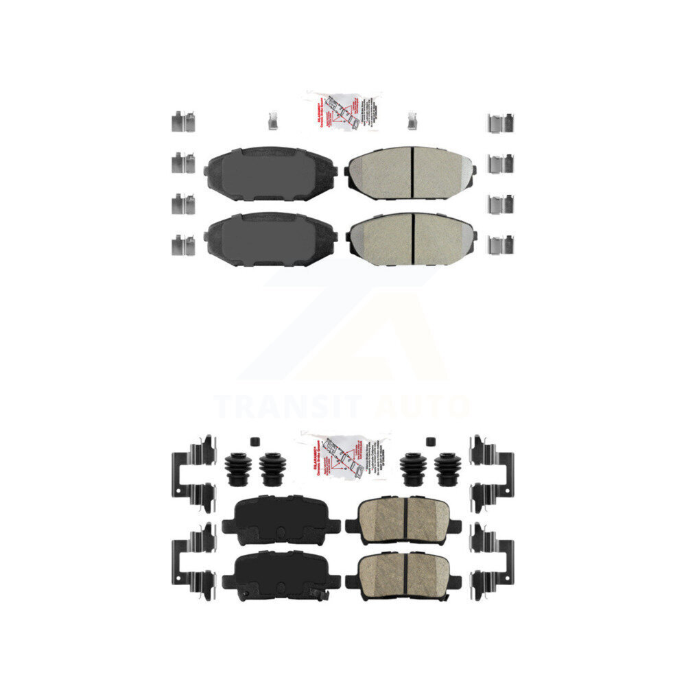 Front Semi-Metallic Rear Ceramic Disc Brake Pads Kit For Honda Odyssey Acura MDX KNF-101444