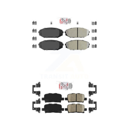 Front Semi-Metallic Rear Ceramic Disc Brake Pads Kit For Honda Odyssey Acura MDX KNF-101445