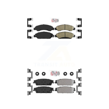 Front Ceramic Rear Semi-Metallic Disc Brake Pads Kit For Chevrolet Avalanche Cadillac GMC KNF-101446
