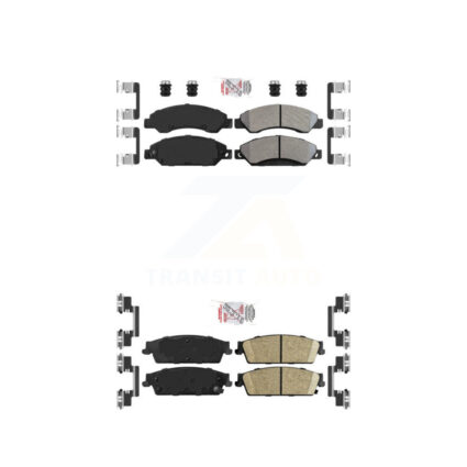 Front Semi-Metallic Rear Ceramic Disc Brake Pads Kit For Chevrolet Avalanche Cadillac GMC KNF-101449