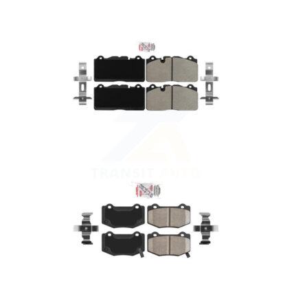 Front Semi-Metallic Rear Ceramic Disc Brake Pads Kit For 2019 Chevrolet Corvette Stingray KNF-101533