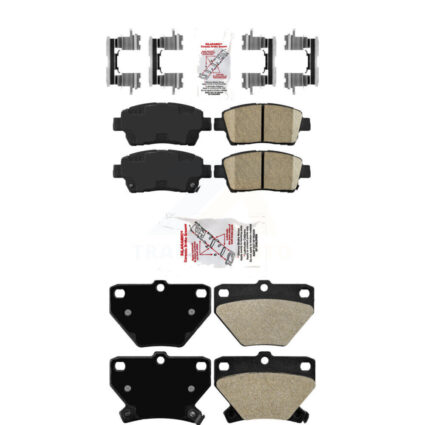 Front Ceramic Rear Semi-Metallic Disc Brake Pads Kit For 2000 Toyota Celica GT KNF-101537