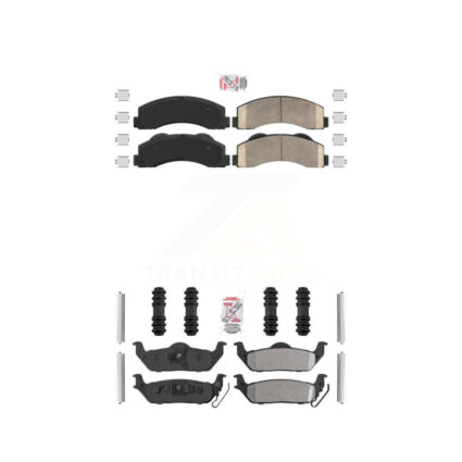 Front Ceramic Rear Semi-Metallic Disc Brake Pads Kit For 2010-2011 Ford F-150 KNF-101562