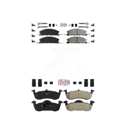 Front Rear Semi-Metallic Disc Brake Pads Kit For Lincoln MKT KNF-101564