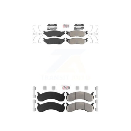 Front Rear Semi-Metallic Disc Brake Pads Kit For Ford F-53 Motorhome Chassis KNF-101570